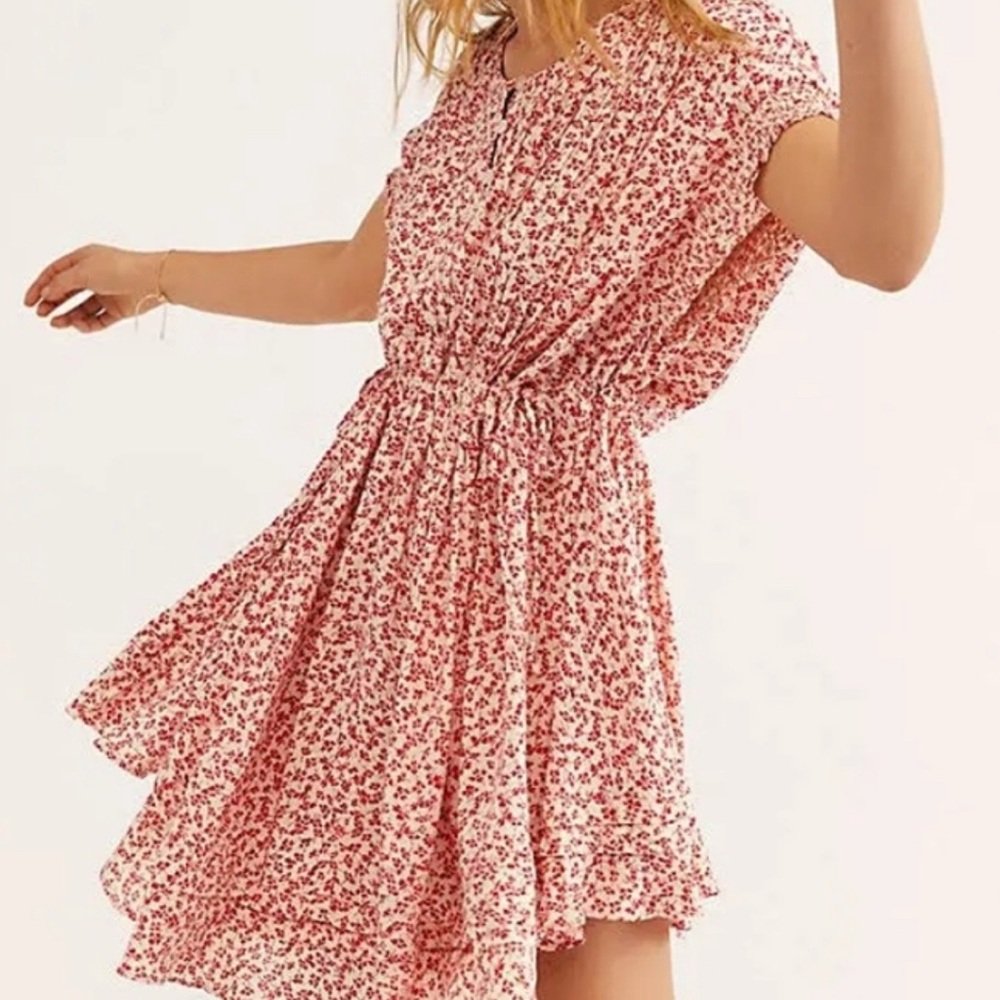 Free People Red and White Floral One Fine Day Mini